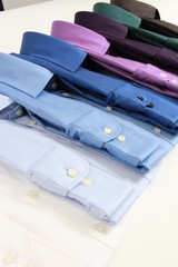 stack with colorful  business shirts for men