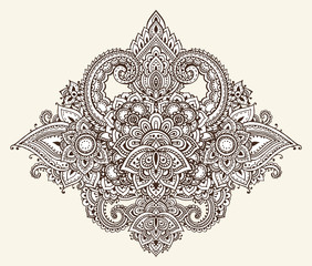 Vector pattern of henna floral elements