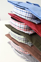 stack with colorful  business shirts for men