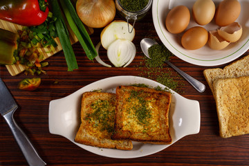 Homemade egg  in the hole