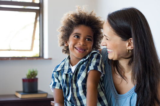 Mother And Son Laughing