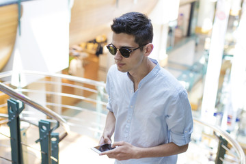 young man with mobile phone