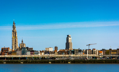 Obraz na płótnie Canvas Panoramic view of Antwerp city in Belgium