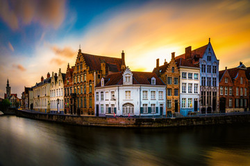 Fototapeta na wymiar Beautiful view of Brugge (Bruges) old historical town in Belgium