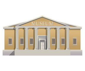Big building with columns in simple cartoon style