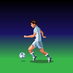 Obraz na płótnie Canvas Soccer player with a graphic trail