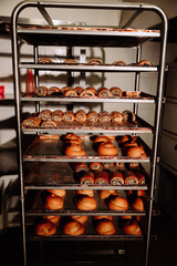 freshly baked rolls on a rack