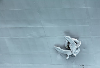 Battle ship anchor background.Warship anchor