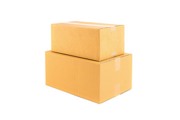 Stack of two brown cardboard boxes