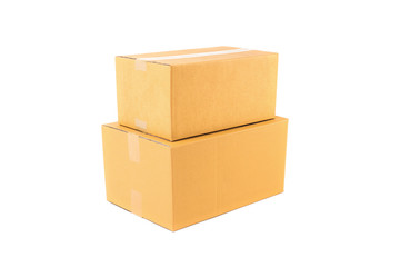Stack of two brown cardboard boxes
