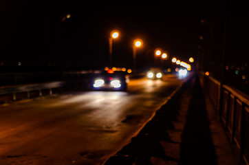 Blurred background of the car lights
