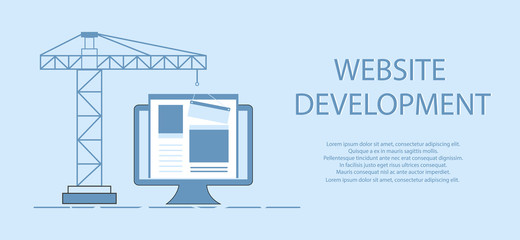 Flat design of website under construction, web page building process, site form layout of Web Development. - 162217896