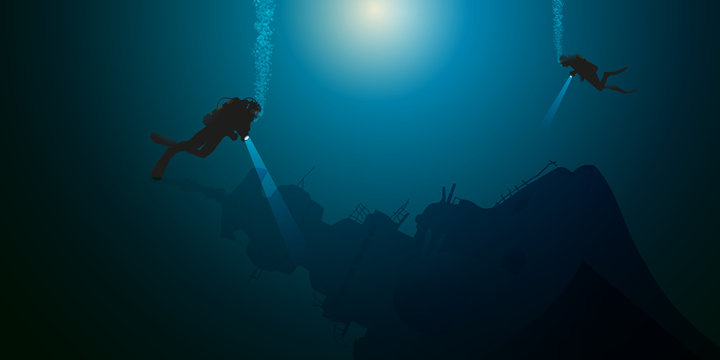 plongée - plongée sous-marine - épave - bateau - naufrage - plongeur