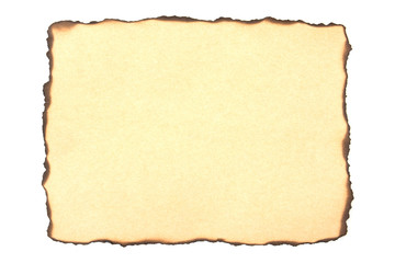Old brown paper isolated on white background.Old paper isolated