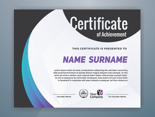 Multipurpose Modern Professional Certificate Template Design for Print. Vector illustration