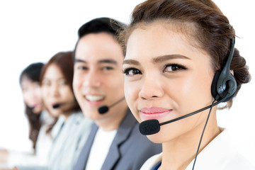 Asian call center team