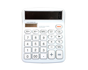 White calculator isolated on white background