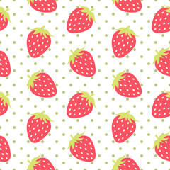 Strawberry Seamless Pattern Vector