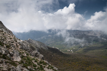 mountains in the clouds