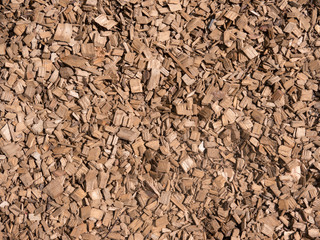Unsorted light wood sawdust background pattern