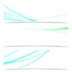 Bright modern swoosh smooth abstract wave banners flyers collection