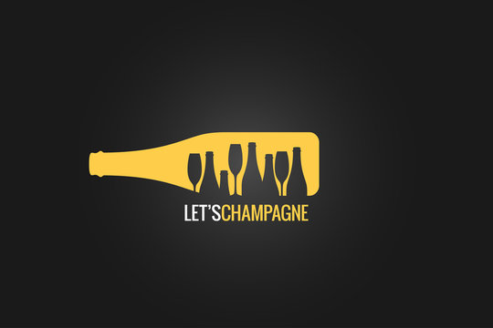 champagne bottle logo design background