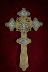 The Holy Cross sitting at the altar of the blessed church