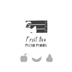 Hand drawn silhouettes. Fruit logo templates for craft food packaging or brand identity