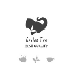 Set of hand drawn silhouettes. Logo templates for craft food packaging, tea shop design or brand identity