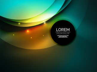 Overlapping circles on glowing abstract background