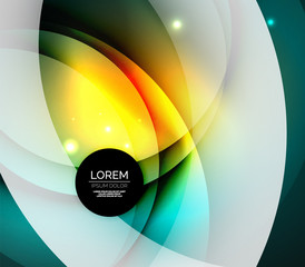 Overlapping circles on glowing abstract background