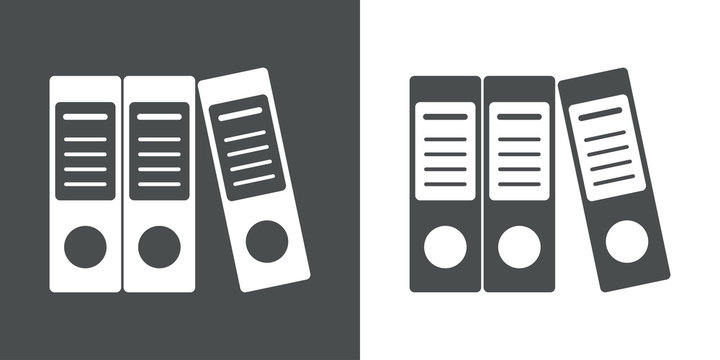 Icono plano archivadores gris y blanco Stock Vector | Adobe Stock