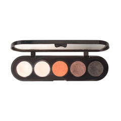 Set of natural color eyeshadows isolated on white.