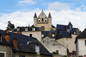Fototapeta na wymiar Paysage village et église