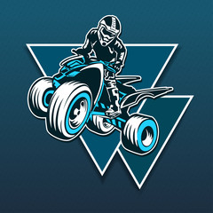 quad bike silhouette, ATV logo design on a white background. © desole