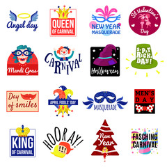 Carnival Emblem Label Logo set