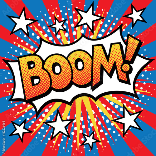 “Pop Art Boom Text Design” fichier vectoriel libre de droits sur la