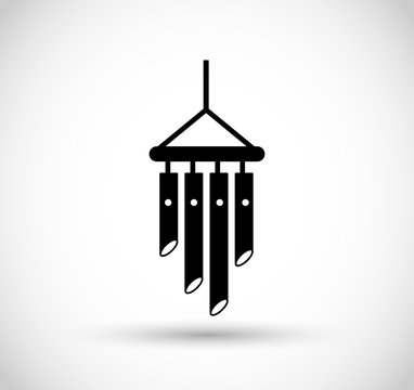 Wind chimes icon vector