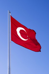 Flag of Turkey against the background of the sky