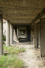 ruins in prora at baltic sea from nazi past