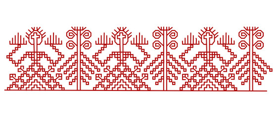 Red finnish ornament design elements.