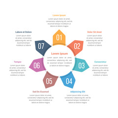 Circle Infographics Template with Seven Elements