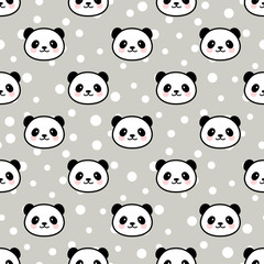 Obraz premium Panda Seamless Pattern Vector