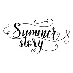 Vector lettering summer card. Handdrawn positive unique calligraphy.