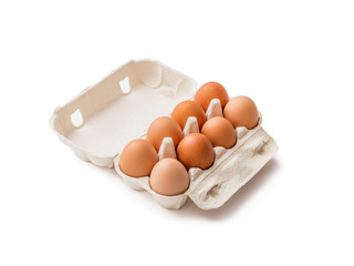 Organic Eight Egg Pack Isolated on White