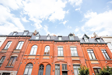 Fototapeta premium Beautiful residential buildings in Brussels in Belgium