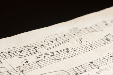 Ancient manuscript of musical notes