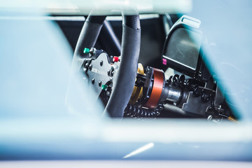 Inside sportcar cabine