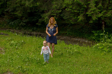 Toddler discovering nature