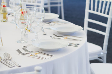 fancy table set for a wedding dinner